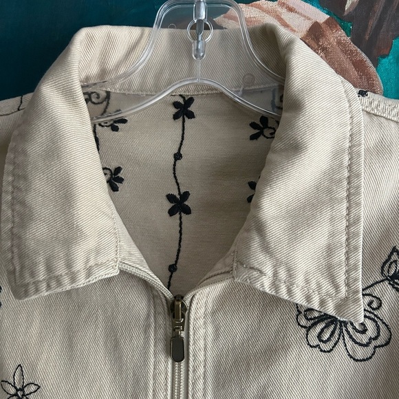 Y2K Floral Embroidered Women's Jacket Medium One Size - Picture 6 of 16